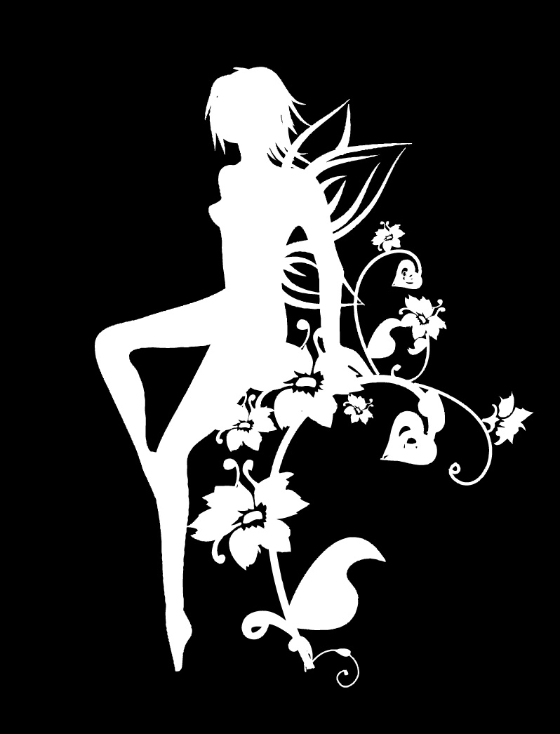 free vector Vector Black and White Girl